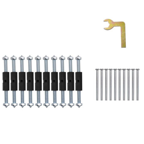 Outillage de Réparation pour Boîte D'encastrement 86 en Fer Nickelé avec Support Nylon - Kit de Fixation Murale avec 10 Supports et Clé