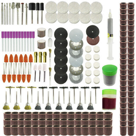 Outils abrasifs, accessoires de ponçage, meulage, polissage, gravure, tête d'outil pour meuleuse Dremel, outils rotatifs, 217 pièces