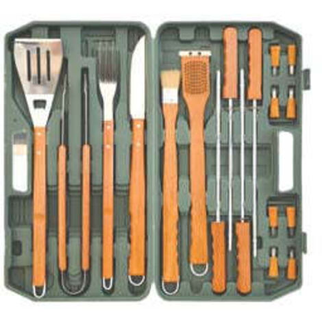Outils de barbecue en acier inoxydable en lot de 18 pièces