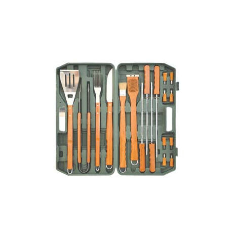 Outils de barbecue en acier inoxydable en lot de 18 pièces