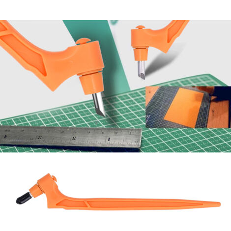 [Outils de Coupe Créatifs] Cutter Professionnel 360° Pour Art et Design - Manche Orange, Lame Rotative en Acier Inoxydable 18.5cm