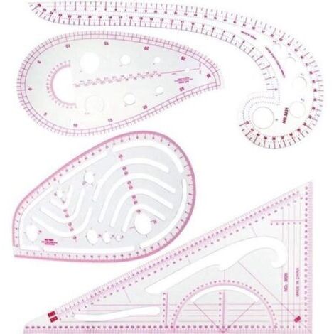 Outils de Couture 4 Pcs Coudre FrançAis Courbe MéTrique en Forme de RèGle Mesure pour Couture Couture Motif Conception DIY