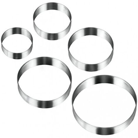 Outils de cuisson 430 moule à biscuit rond en acier inoxydable lot de 5