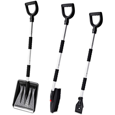 Outils de déneigement extensibles, grattoir à glace et brosse 3 en 1 avec pelle pour pare-brise de voiture, fenêtres, poignée en mousse, camion automobile SUV