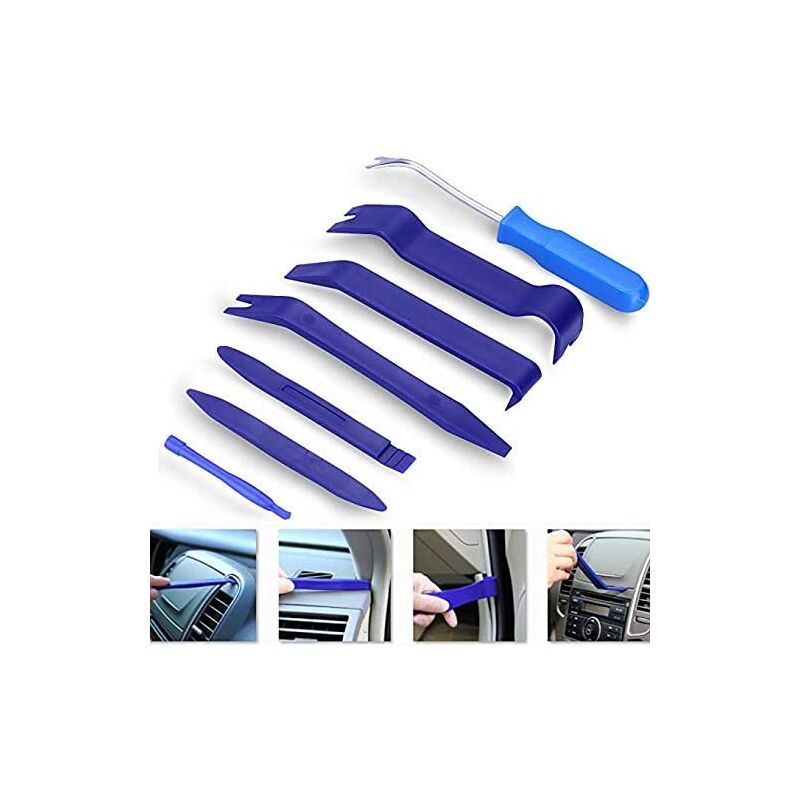 Enlenk - Outils De DéMontage De Garnitures, 5Pcs Outils de Démontage de Voiture, pour Voiture Radio Audio Garniture Intérieure Dash Tableau de Bord,