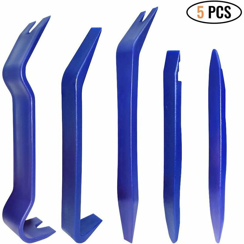 Flyme - Outils De DéMontage De Garnitures, 5Pcs Outils de Démontage de Voiture, pour Voiture Radio Audio Garniture Intérieure Dash Tableau de Bord,