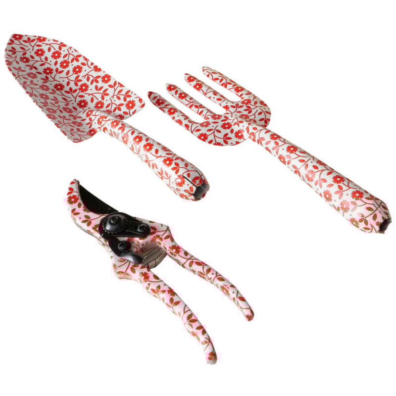 Outils de jardin en coffret cadeau LILLY, mini-pelle, mini-fourche à fleurs, mini-ciseaux de jardin, ensemble de 3 pièces.