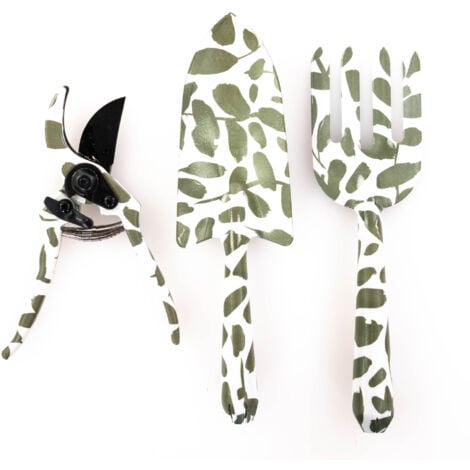 BOLTZE GRUPPE Outils de jardin en coffret cadeau LILLY, mini-pelle, mini-fourche à fleurs, mini-ciseaux de jardin, ensemble de 3 pièces.