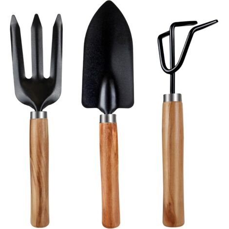 Outils de jardinage légers 3 pièces pour plantes d’intérieur, succulentes et plantes en pot – Kit complet pour entretien de jardins domestiques