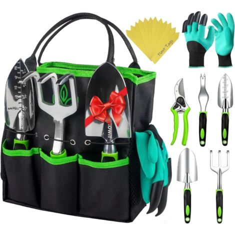 Outils de jardinage robustes - Coffret de 22 outils de jardinage, idéal comme cadeau pour femmes, hommes, mamans et papas - Ensemble d'outils de jardinage durables et ergonomiques12.44 x 3.39 x 3.15 i