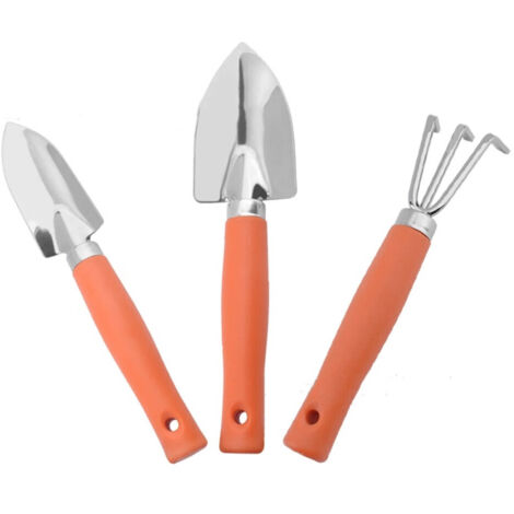 Outils de Jardinage, Trois pièces d’Outils de Jardinage Lourds moulés en Aluminium, des Outils à Main de Jardin durables Cadeaux de Jardin--orange