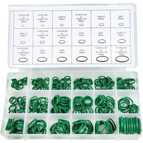 Outils de joint torique vert de climatisation, 18 tailles 270 pièces de remplacement de camion de voiture outils de joint torique vert de climatisation-LIAIKI