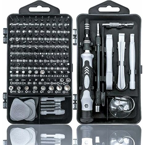Outils de kit de tournevis de précision 115 en 1, outils de réparation de tournevis de précision magnétiques portables (gris) GrooFoo