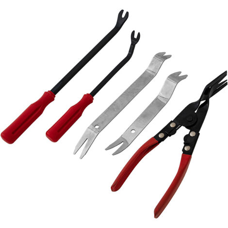 Outils de modification CD intérieur audio de voiture (5 pièces) : pince à clips d'insonorisation, outils de grattage de film de réparation et d'enlèvement de métal.
