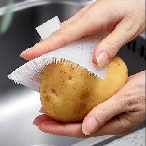 Outils de nettoyage de cuisine silicone lave - vaisselle fente brosse maison fruits et légumes brosse de nettoyage accessoires de nettoyage 1pcs (blanc)