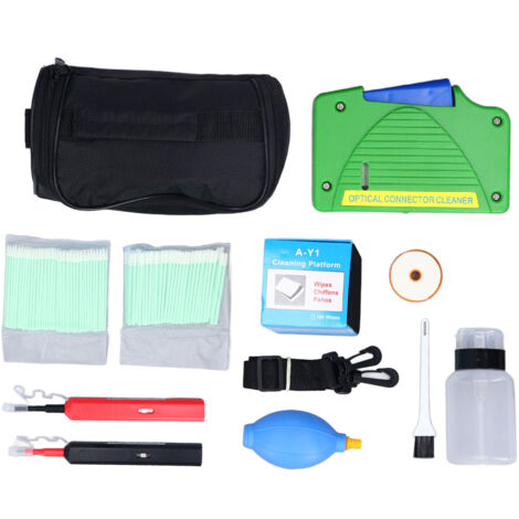 Outils de nettoyage de Fiber optique, boîte de nettoyage de stylo d'extrémité 1.25mm 2.5mm pour connecteur SC FC ST LC MU 11 pièces