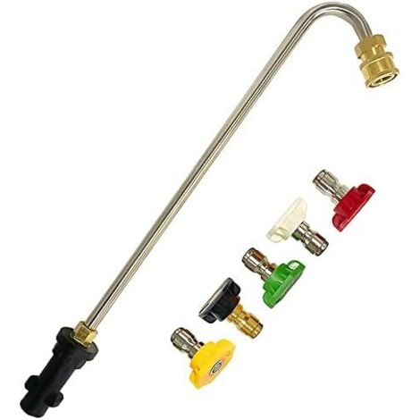 Outils de nettoyage gouttière pour Karcher K2 K3 K4 K5 K6 K7, lance d'extension avec 5 buses pulvérisation nettoyeur haute pression, balai à eau, châssis U -