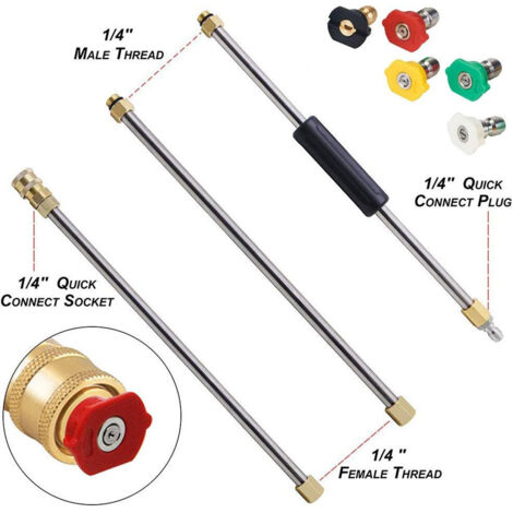 Outils de nettoyage : rallonge pour nettoyeur haute pression, étui pour pistolet de nettoyage de toiture, buse 4000 PSI, 5 buses