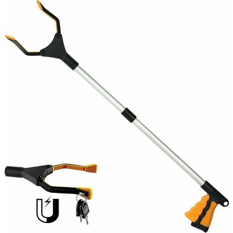 Outils De Ramassage (Orange), 82 Outils De Préhension Pince Extension Pliable Avec Embouts Magnétiques Pour Seniors,Handicapés,Le Ramassage Des Déchets, Déchets De Jardin