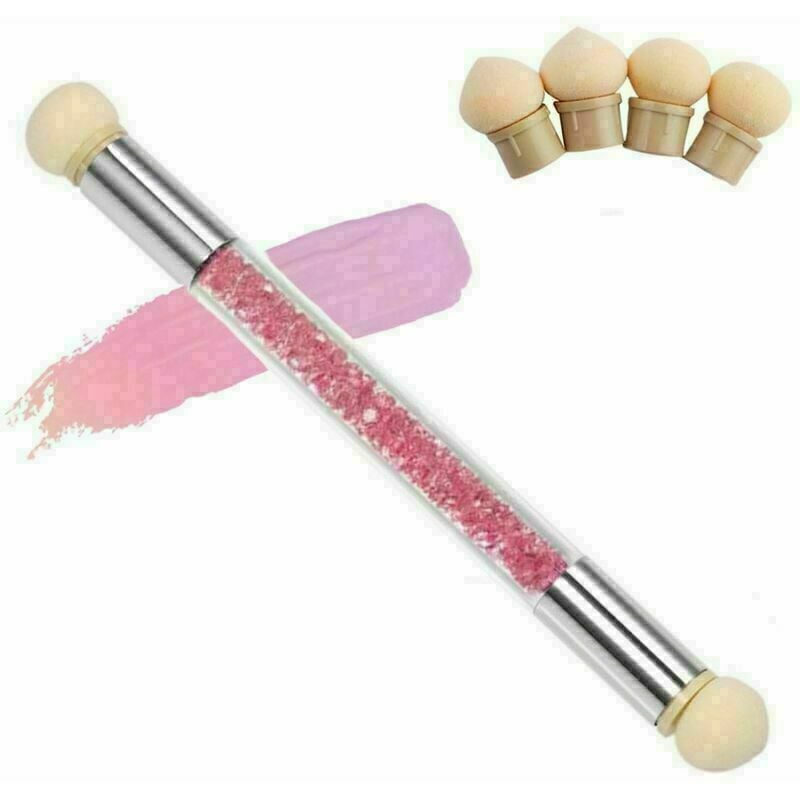 Ensoleille - Outils de rendu d'art d'ongle Éponge et brosse à pointiller, bâton éponge à double tête, applicateur de brosse éponge comprend 4 têtes