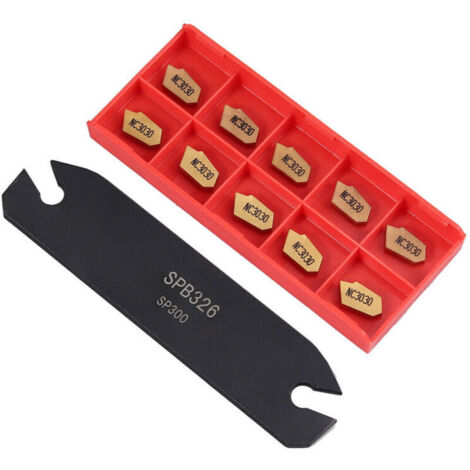 Outils de tournage de tour SPB326, outil de coupe de rainurage de séparation de 26mm avec 10 Inserts en carbure GTN-3 SP300