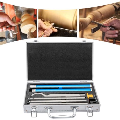 Outils de tournage en carbure, outils de tournage sur bois, kit et boîte de ciseaux de tournage, tranchant rotatif, pour grattoir Outils de tournage en carbure, ciseaux de tournage sur bois (Bleu)
