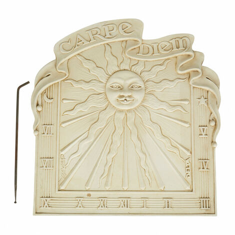 Outils Et Nature – Cadran solaire décoratif en pierre reconstituée 59 x 5 x 60 cm – Chiffres romains clairs – Résistant aux intempéries pour jardin
