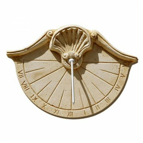 Outils Et Nature – Cadran solaire vertical en pierre reconstituée – Résistant aux intempéries – Hauteur 27 cm, façade 38 cm, profondeur 6 cm – Décoration de jardin