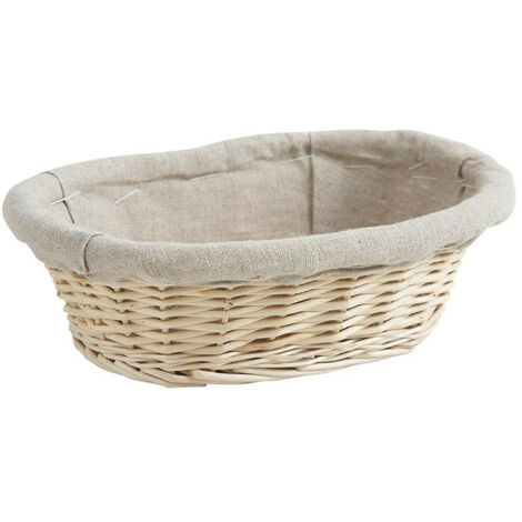 Outils Et Nature – Corbeille en osier blanc 25 x 18 x 7 cm – Doublure jute 100% naturelle – Tressage délicat pour décoration intérieure