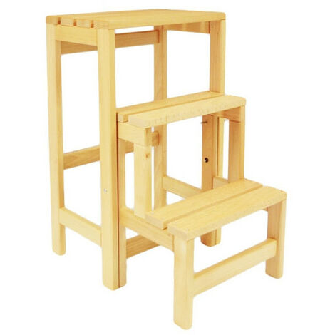 Outils Et Nature – Escabeau transformable 2 marches – Hauteur 59 cm – Largeur 38 cm – Tablette intégrée pour rangement – Pour espaces confinés