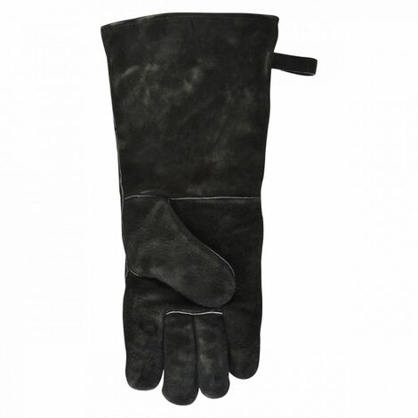 Outils Et Nature – Gant anti-chaleur en croûte de cuir pour barbecue – Résistance à la chaleur – Taille universelle – Préhension sûre et solide