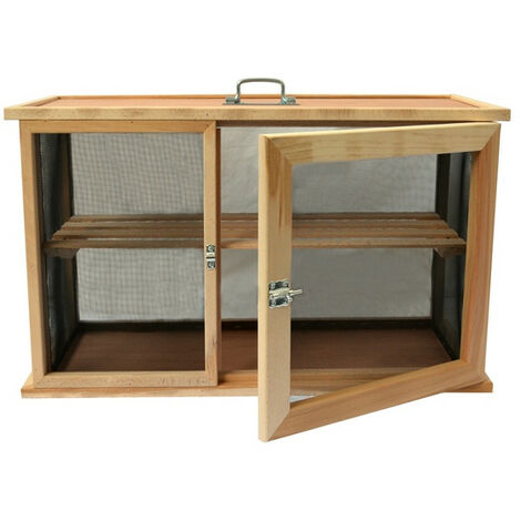 Outils Et Nature – Garde-manger en bois 43x71x31 cm – 2 étages de stockage – Poignée de transport amovible – Pour conservation fruits et légumes