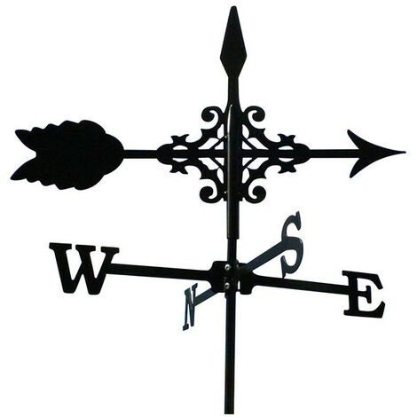 Outils Et Nature – Girouette de jardin flèche directionnelle en fer forgé – Hauteur 71cm – Peinture époxy haute température – Découpe laser soignée