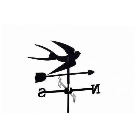 Outils Et Nature – Girouette de jardin hirondelle en fer forgé 70 cm – Peinture époxy haute température – Découpe laser pour finition soignée
