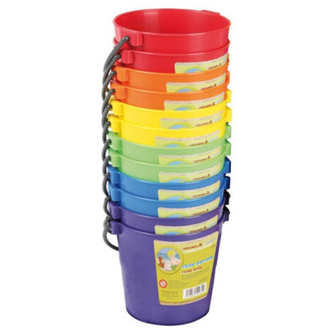 Outils Et Nature – Seau de jardin en plastique pour enfant – Hauteur 12.5 cm – Largeur 15 cm – Poids léger 0.11 kg – Coloris vert amusant