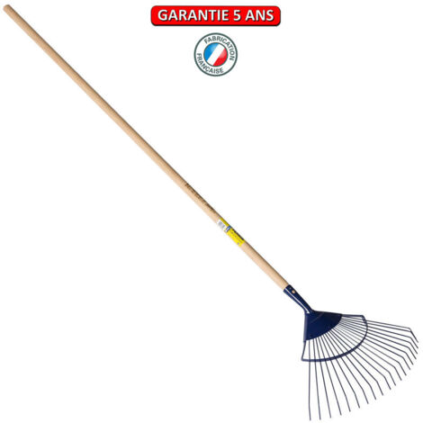 OUTILS PERRIN Balai à gazon  professionnel dents rondes manche 1,50 m, pour le jardin et le potager