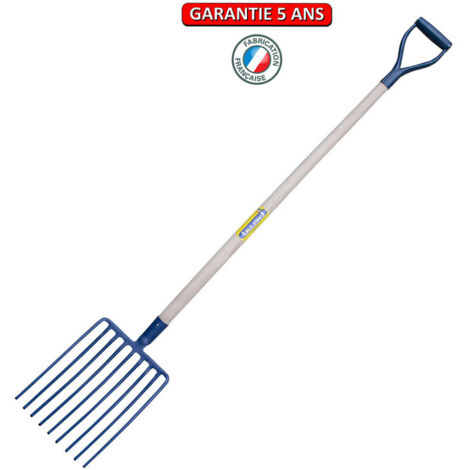 OUTILS PERRIN Fourche a cailloux douille 9 dents manche poignée en D