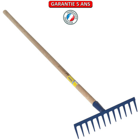 OUTILS PERRIN Râteau 12 dents droites soudées manche 1,5m, outil trempé haute résistance, jardin,potager