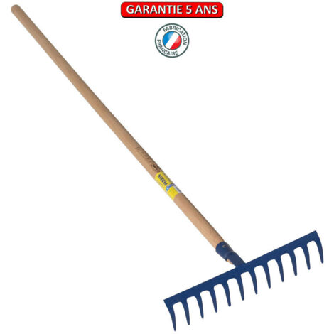 OUTILS PERRIN Râteau forgé 12 dents courbes manche bois 1,5 m