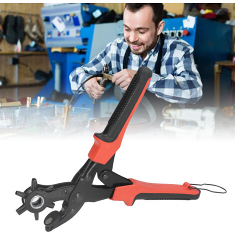 [Outils Professionnel] Punch Multifunction à Manuelle: Perforateur pour Cuir, Sac & Ceinture avec Kit d'Accessoires (Bordure en Acier ABS, 3/9.8in)