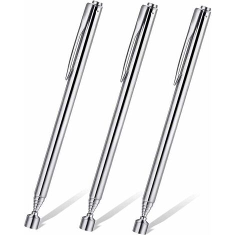 Outils Télescopiques Magnétiques 3 Pièces,Magnet de Ramassage,Tige Télescopique Magnétiques Extensible Portable,Tige d'extension Magnétique de Ramassage,Tige Télescopiques Avec Clip de Poche