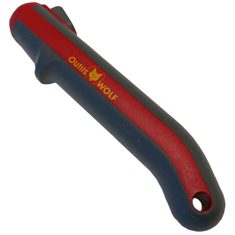 Outils Wolf – Manche d'outils de jardin 16 cm – Matière synthétique – Bouton poussoir – Extrémité coudée pour meilleur positionnement - ZM015