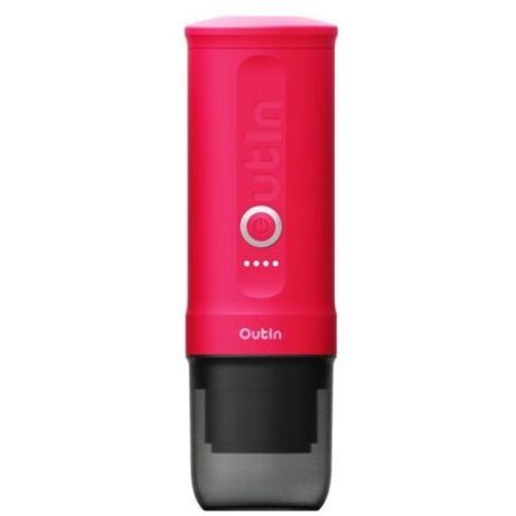 Outin Nano Portable Espresso Machine, 80ml, 7500mAh, Crimson Red EU Silver