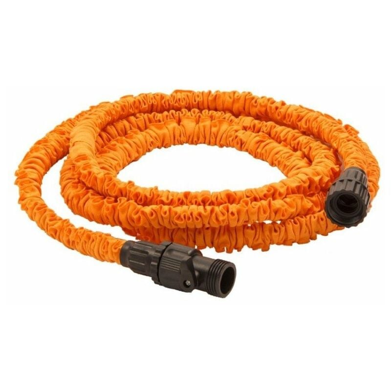 

OUTLET Stretch Hose, Manguera autoextensible, ideal para casa, regar, lavar el coche, jardín, longitud máxima 22,86 metros, color naranja