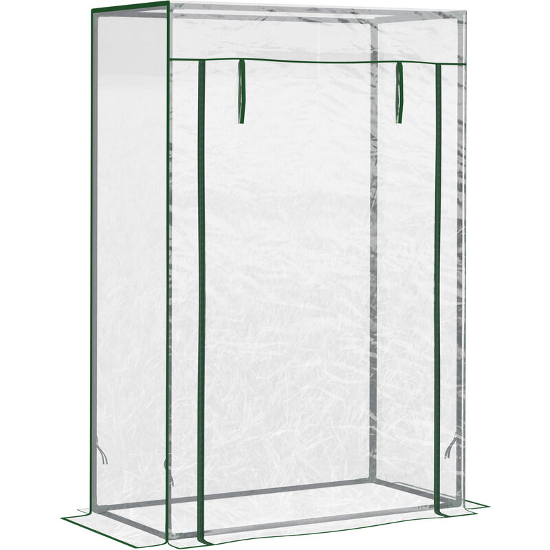 100 x 50 x 150cm Greenhouse w/ Zipper Roll-up Door Outdoor Transparent - Clear - Outsunny