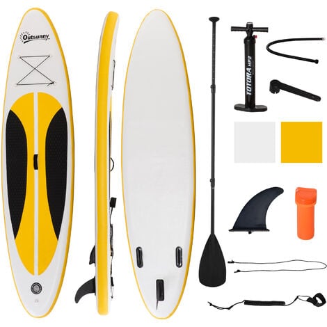 Outsunny 10Ft Inflatable Paddle Stand Up Board, Adjustable Paddle Non-Slip Deck