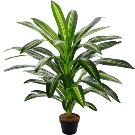 Outsunny 110cm/3.6FT Artificial Dracaena Plant Fake Tree Potted Home Office