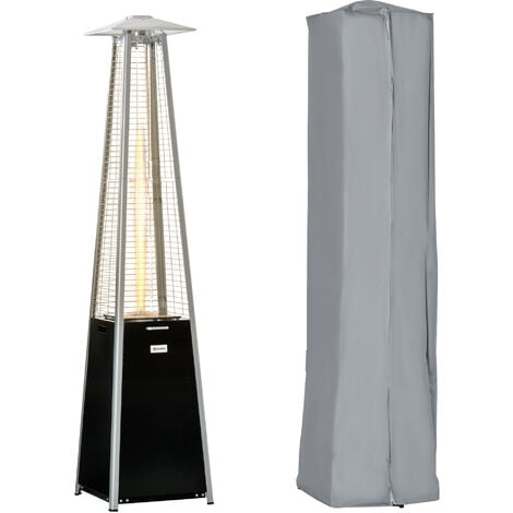 Outsunny 11.2KW Outdoor Patio Gas Heater Pyramid Heater 50cm x 50cm x 225cm