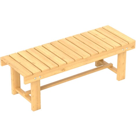 Outsunny 1.1M Outdoor Garden Bench Patio Loveseat Fir Wood 2 Person Fir Wood Color