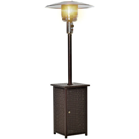 main image of "Outsunny 12KW Patio Gas Heater Freestanding Outdoor Garden Heating Rattan Furniture Wicker Table Top"